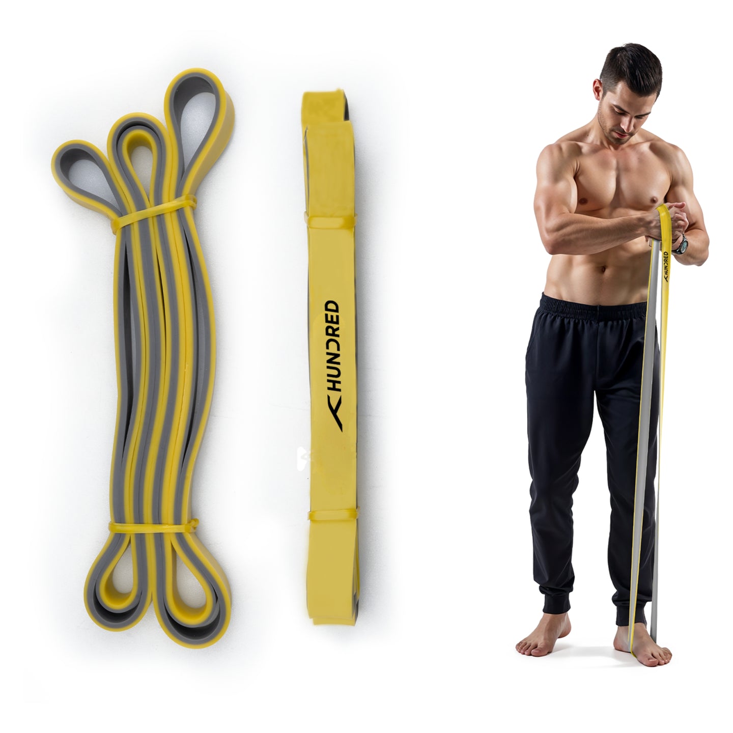 Trainingsgummiband - Widerstandsband HPB-50 Gelb