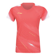 Li-Ning Badminton T-Shirt - Li-Ning Float Red Women - SportYouUp Danmark