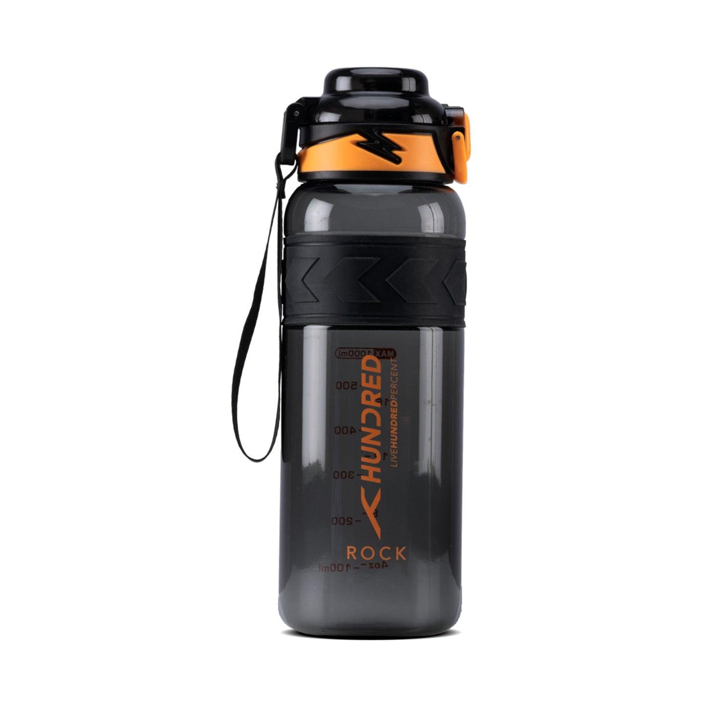 Wasserflasche – ROCK Schwarz/Orange