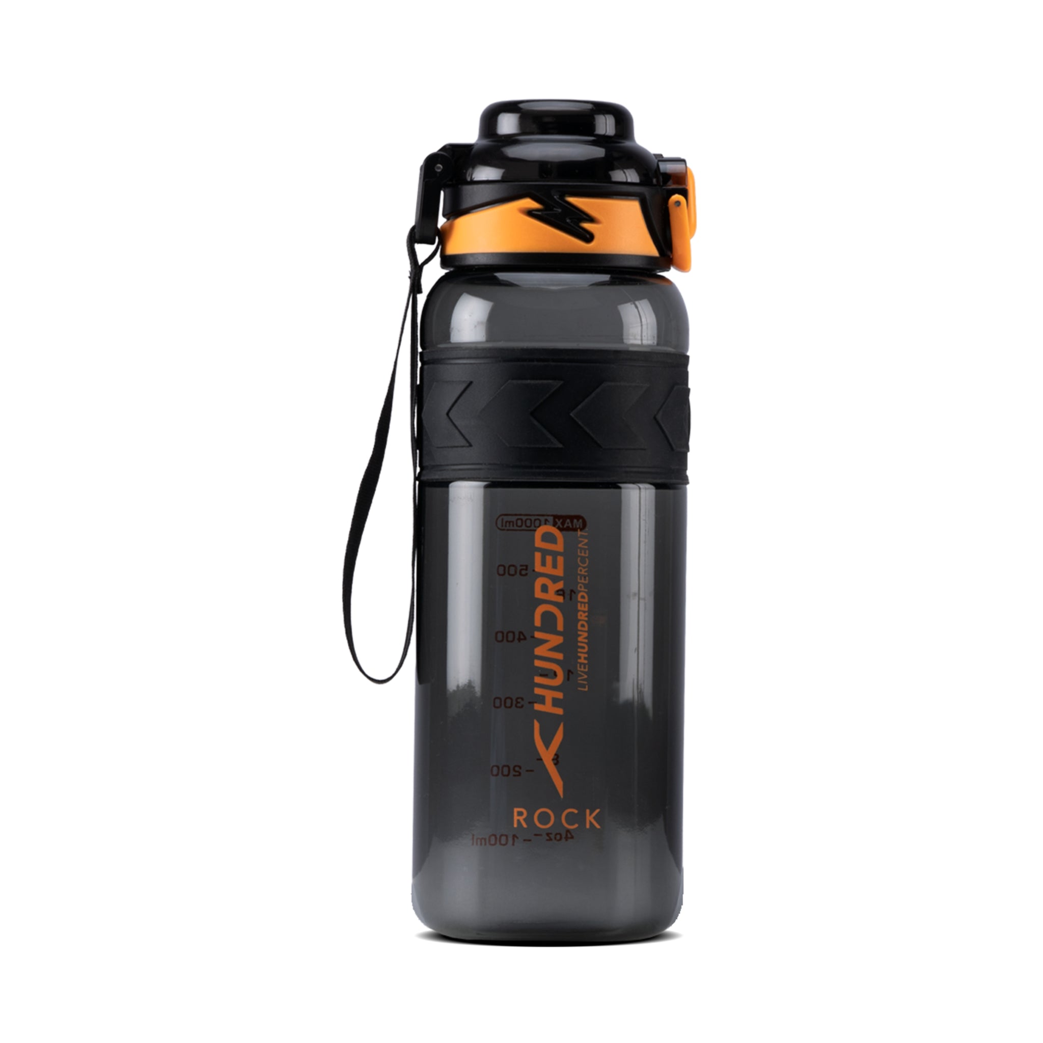 Wasserflasche – ROCK Schwarz/Orange