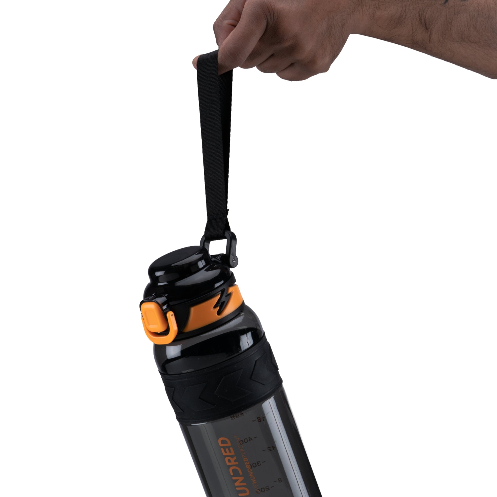 Wasserflasche – ROCK Schwarz/Orange