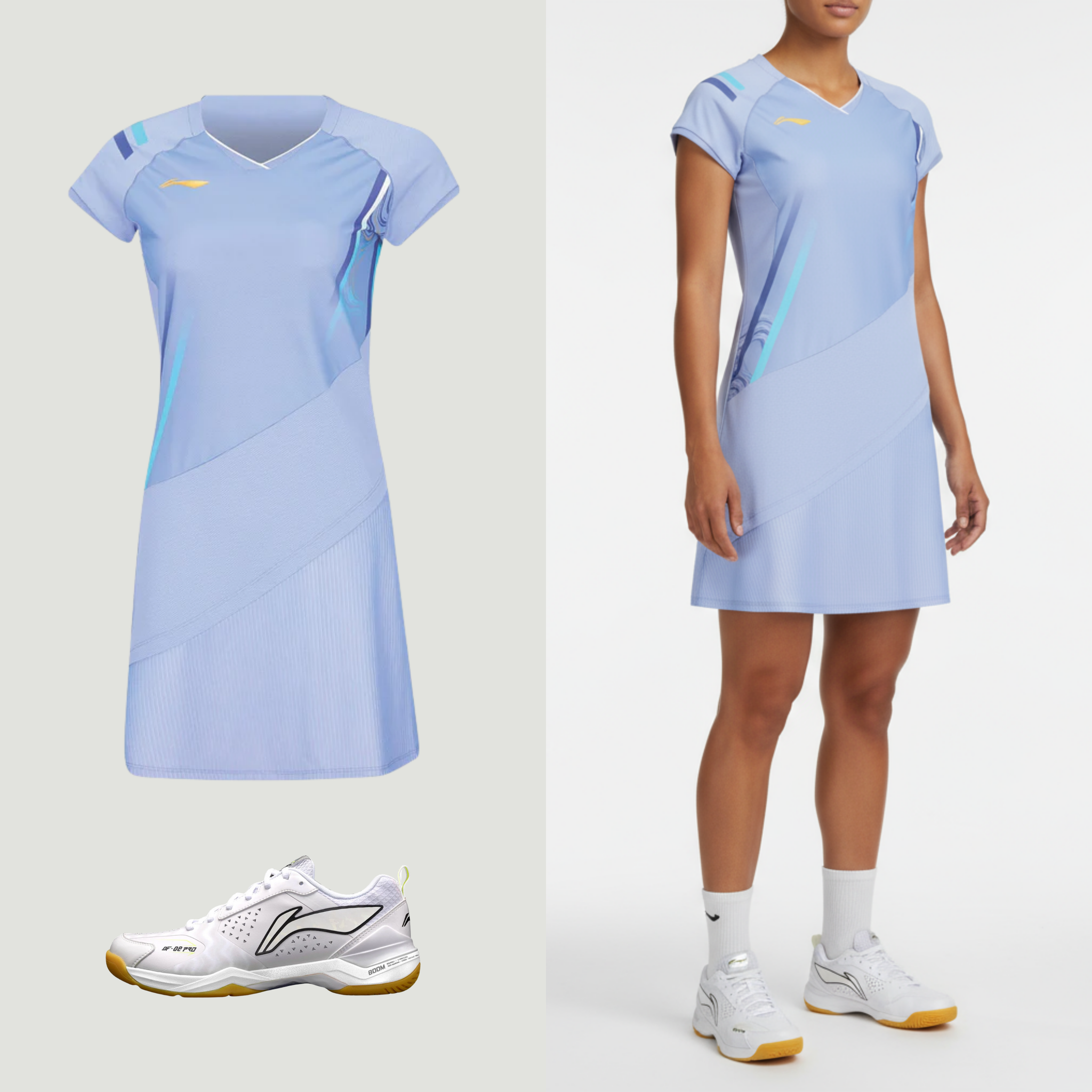 Li-Ning Side Effect Hellblaues Kleid