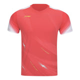 Li-Ning Badminton T-Shirt - Li-Ning Float Red Unisex - SportYouUp Danmark
